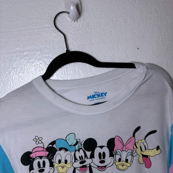 Disney Size XS Oversized Lounge Comfy Long Sleeve Top Mickey Minnie Mouse Goofy - Picture 4 of 9